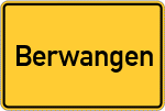 Place name sign Berwangen, Kraichgau