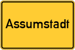 Place name sign Assumstadt