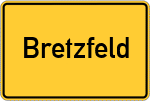 Place name sign Bretzfeld