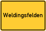 Place name sign Weldingsfelden