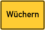 Place name sign Wüchern