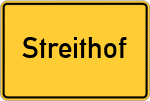 Place name sign Streithof