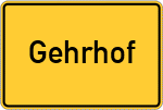 Place name sign Gehrhof