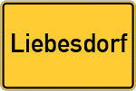 Place name sign Liebesdorf