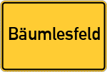 Place name sign Bäumlesfeld