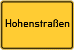 Place name sign Hohenstraßen