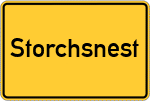 Place name sign Storchsnest