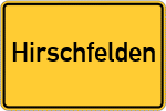 Place name sign Hirschfelden