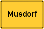 Place name sign Musdorf