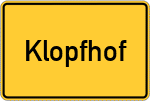 Place name sign Klopfhof