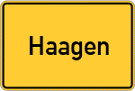 Place name sign Haagen