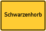 Place name sign Schwarzenhorb