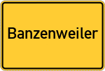 Place name sign Banzenweiler