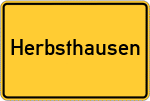 Place name sign Herbsthausen, Tauber
