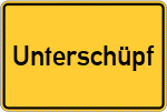 Place name sign Unterschüpf