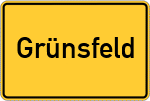 Place name sign Grünsfeld