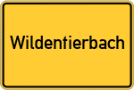 Place name sign Wildentierbach