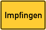 Place name sign Impfingen, Tauber