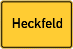 Place name sign Heckfeld