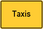 Place name sign Taxis