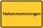 Place name sign Hohenmemmingen