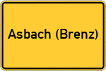 Place name sign Asbach (Brenz)