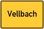 Place name sign Vellbach