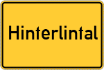 Place name sign Hinterlintal