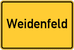 Place name sign Weidenfeld