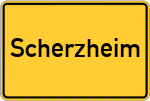 Place name sign Scherzheim