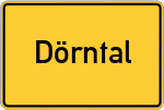Place name sign Dörntal, Baden