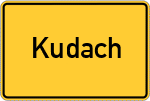 Place name sign Kudach, Baden