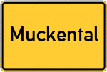 Place name sign Muckental, Baden