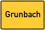 Place name sign Grunbach