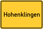 Place name sign Hohenklingen