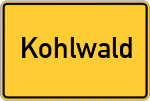 Place name sign Kohlwald