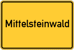 Place name sign Mittelsteinwald