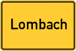 Place name sign Lombach