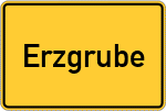 Place name sign Erzgrube