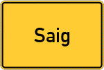 Place name sign Saig
