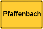Place name sign Pfaffenbach