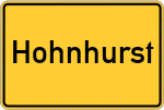 Place name sign Hohnhurst