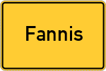 Place name sign Fannis