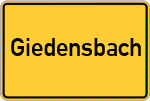 Place name sign Giedensbach