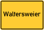 Place name sign Waltersweier