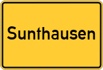 Place name sign Sunthausen