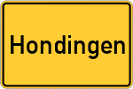 Place name sign Hondingen