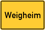 Place name sign Weigheim