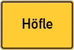 Place name sign Höfle