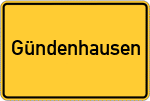 Place name sign Gündenhausen